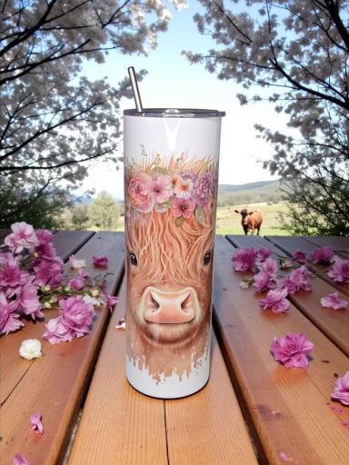 animal-design-highland-cow-tumbler.jpg Highland cow tumbler UK cute animal design gift cup