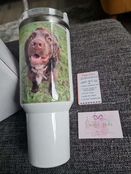 Personalised photo dog gift tumbler UK