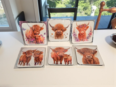 cute-highland-cow-gift.jpg Highland cow themed coaster UK unique animal gift
