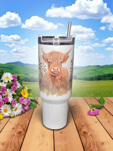 cute-highland-cow-tumbler-gift.jpg Cute Highland cow 40oz tumbler UK animal lover gift idea